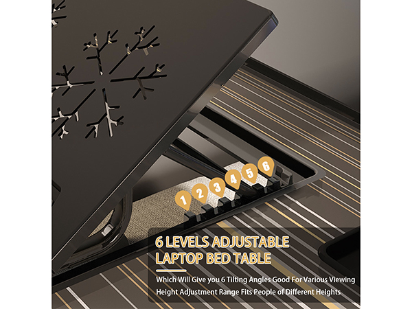 Adjustable Laptop Stand with 6 Different Angles, Portable Lap Tray Table