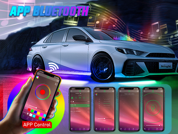 4Pcs Aluminum Underglow Neon Accent Strip Lights 396 LEDs