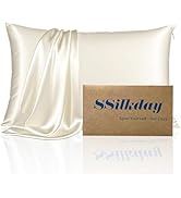 Mulberry Silk Pillow Cases with Zipper, Ultra Smooth Soft Breathable Cooling Pillow Cases for Hot...