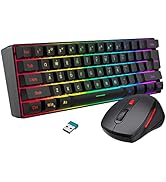 Snpurdiri 60% Wireless Gaming Keyboard and Mouse Combo, Include 2.4G Small Mini 60% Merchanical F...