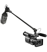 ULANZI ZJ08 Extendable Cold Shoe Mic Arm Pole with Built-in 3.5mm Audio Cable, 3 Section Aluminum...