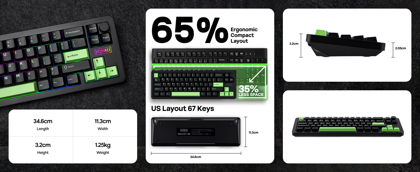 Galaxy68 Wireless Mechanical Keyboard in Aluminum with QMK/VIA Support