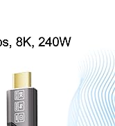 ZIKNYDO USB C to USB C Cable 6.6FT, USBC 3.2 Gen 2x2 20Gbps Data Transfer, PD3.1 240W Fast Chargi...