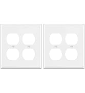 Duplex Receptacle Outlet Wall Plate, Smooth Face, White,2-Gang Standard Size 4.50" x 4.57",Polyca...