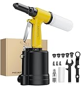 AMTOVL Pneumatic Rivet Gun – 3917 LBF Heavy Duty Air Rivet Gun with 5 Nosepieces 3/32"–1/4", with...
