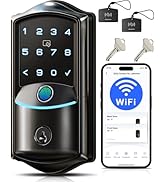 Veise VE027 Built-in Wi-Fi Smart Lock, Fingerprint Keyless Entry Front Door Lock, App Remote &amp; Vo...