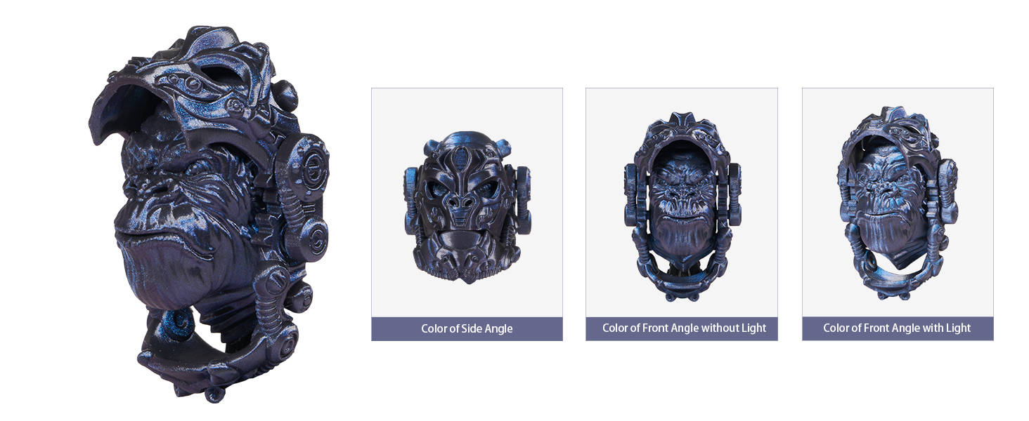 Dark blue decorative sculpture with intricate details shown from multiple angles, featuring a fantasy creature-like design with dimensional textures.