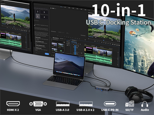 yuansahan 10-in-1 USB C Docking Station