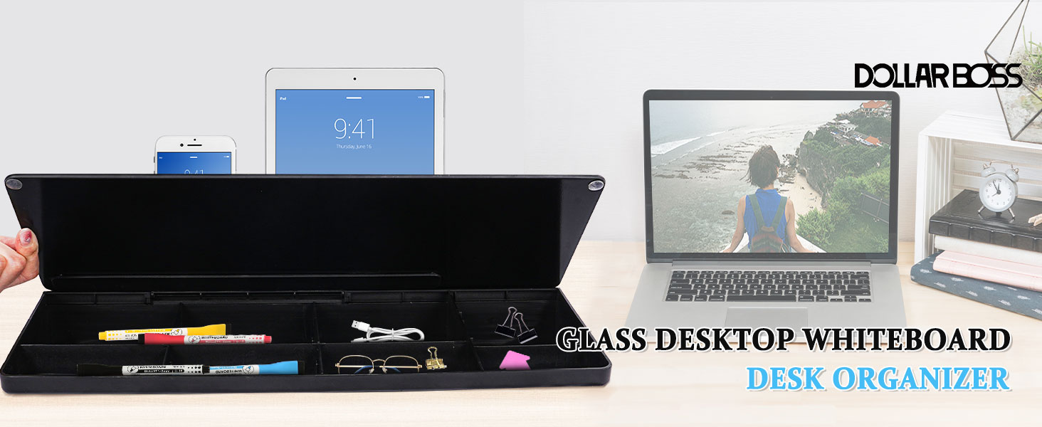 desk whiteboard with storage