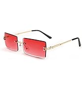 FEISEDY Vintage Rimless Sunglasses Rectangle Frameless Candy Color Glasses Women Men B2642