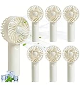Aeergured 6 Pcs Mini Handheld Fan Bulk, 3 Speed Portable Personal USB Rechargeable Fan, Battery O...