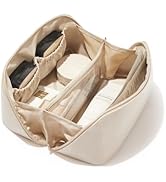 EACHY Travel Makeup Bag,Large Capacity Cosmetic Bags for Women,Waterproof Portable Pouch Open Fla...