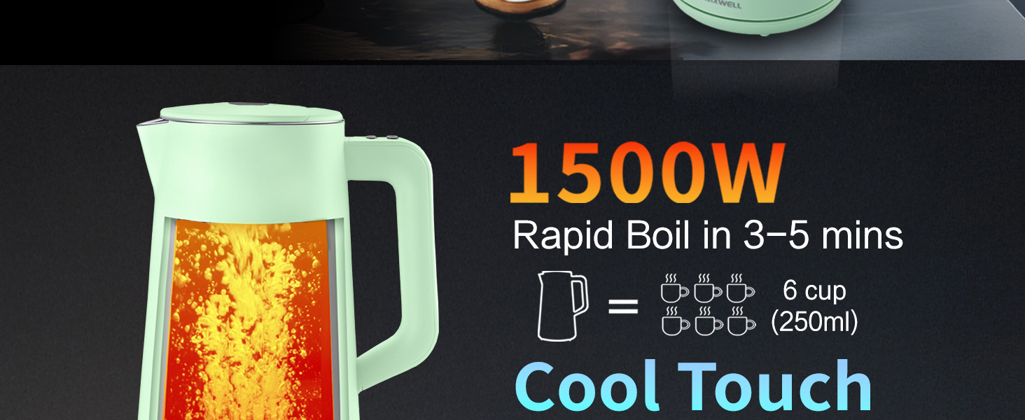 green electric kettle