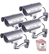 Dummy Security Camera, FITNATE 4 Packs Fake Surveillance Security CCTV Camera System with LED Red...
