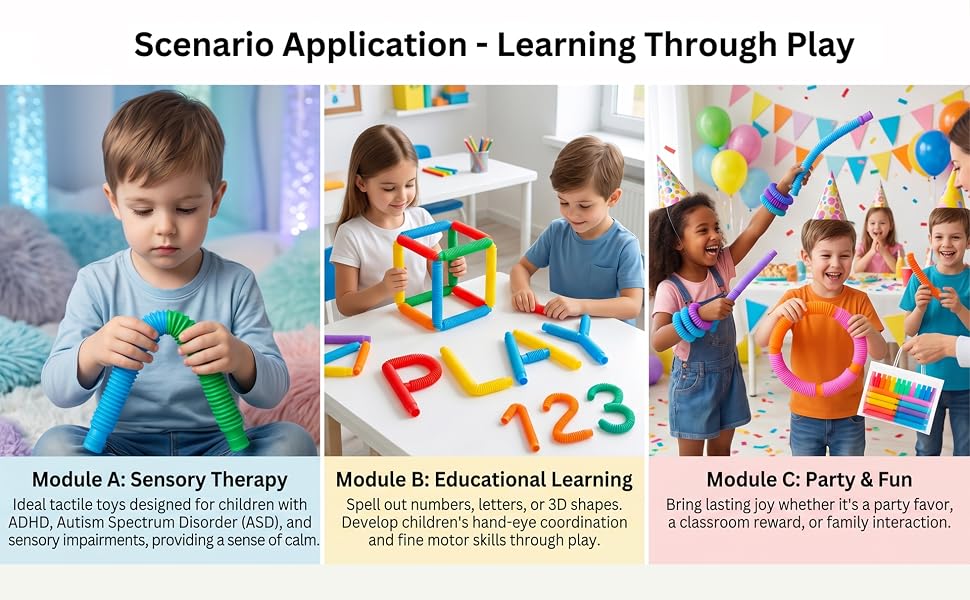 24 Sets Valentines Day Gifts for Kids School with Pop Tubes