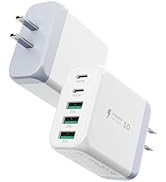 USB C Charger Block,EIZLXQ [2-Pack] Type C Charger Fast Charging,50W 5-Port USB Wall Charger Mult...