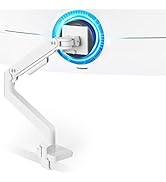 ARES WING Ultrawide Monitor Arm White for 17 to 49 Inch Heavy Duty Curved Screen, Holds 44 Lbs, A...
