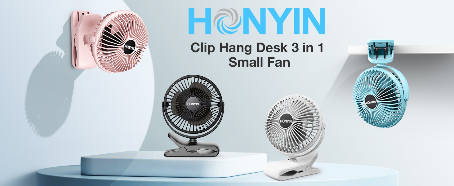 720° Rotation Small Desk &amp;amp; Clip on Fan with Sturdy Clamp