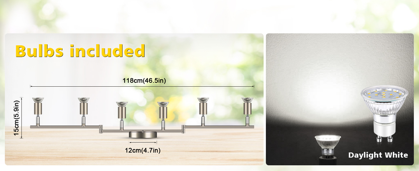 Track Light Included 6 x LED GU10 Bulb