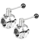 U.S. Solid 2 Inch Tri Clamp Sanitary Butterfly Valve with Pull Handle Stainless Steel 304 Tri Cla...