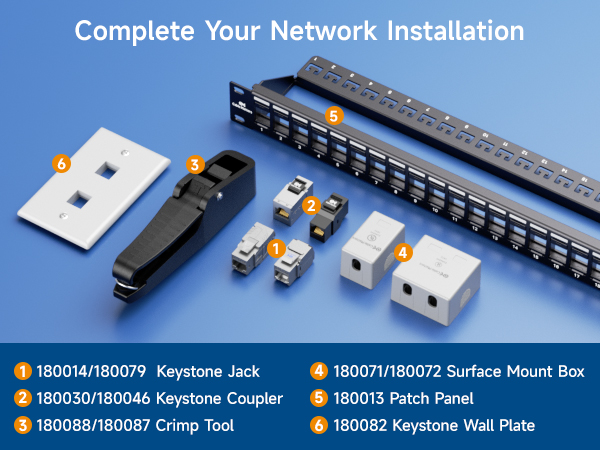 [UL Listed] 10-Pack 10Gbps Cat6 Keystone Coupler, RJ45 Keystone Jack Coupler/Ethernet 