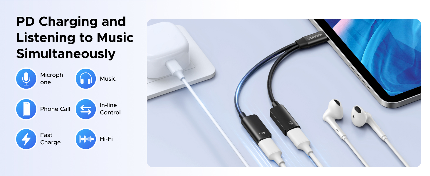 splitter for charging and headphone