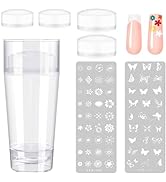 Subay French Nail Stamper, Nail Stamper Kit - 2pcs Nail Art Stamper, Nail Scraper, 2pcs Nail Stam...