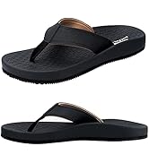 Thearches Men's Beach Sandals Flip Flop, Quick-Dry Arch Support Flip Flops Slides, Orthotic Suppo...