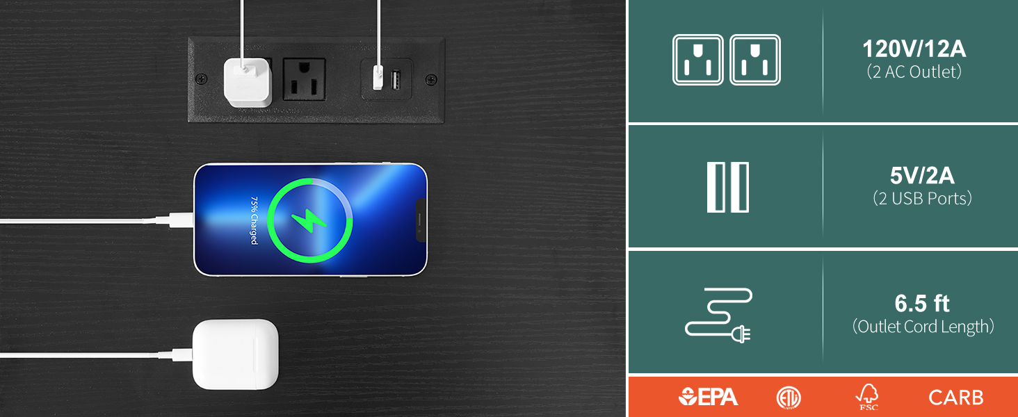 night stand with Charging Station