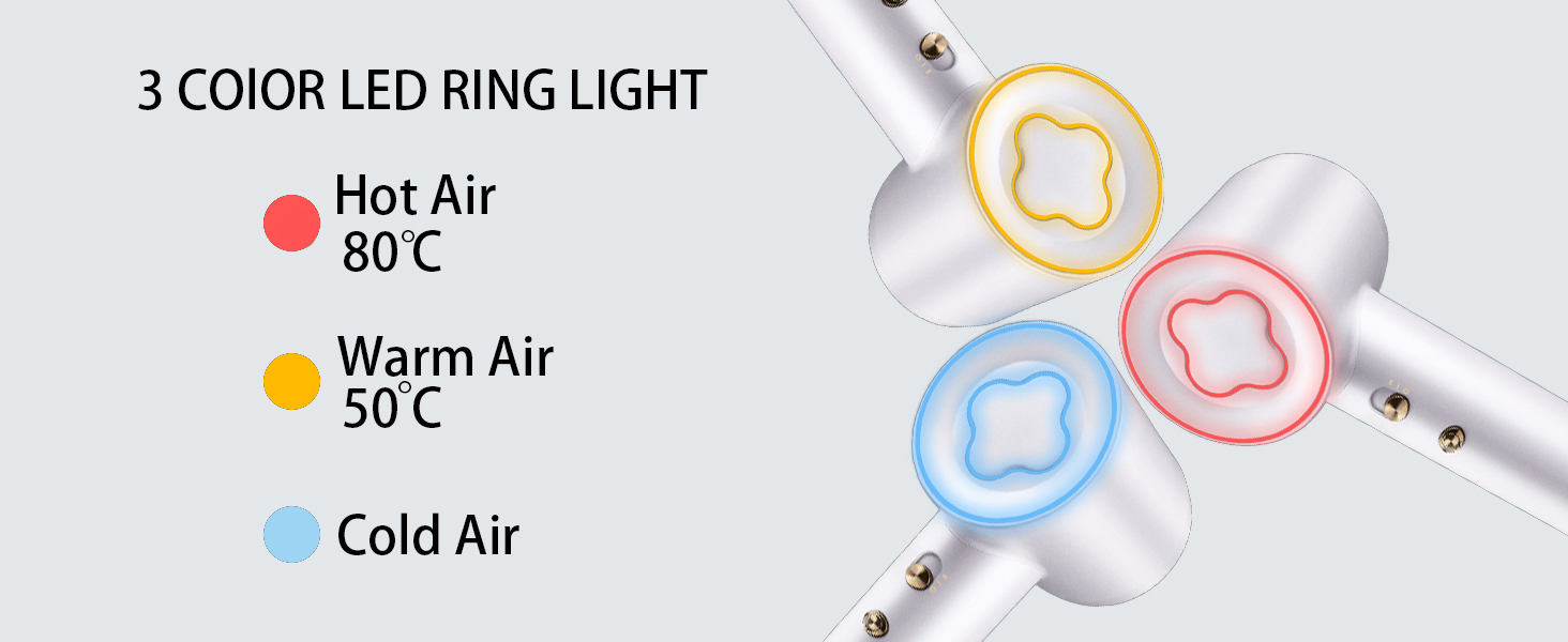 3 color led ring light