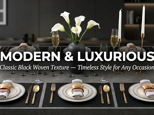 black placemats