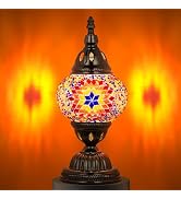 Marrakech Tiffany Lamp Turkish Table Lamps with Vintage Style, Handmade Moroccan Mosaic Lamp with...