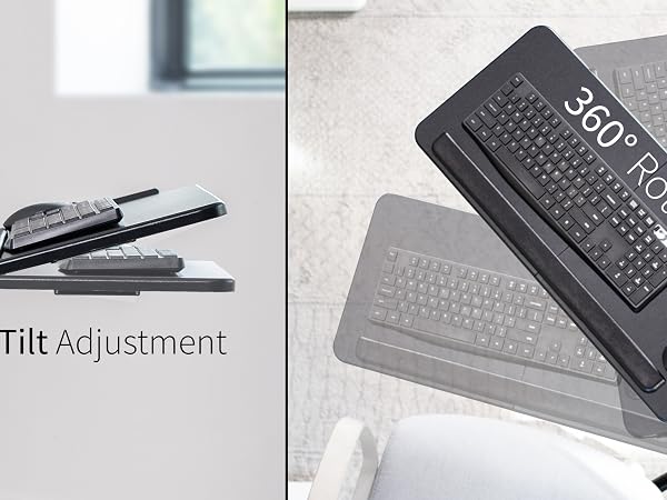 chair mount keyboard tray
