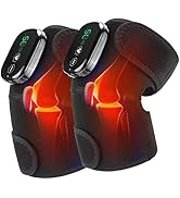 MOAJAZA Knee Massager with Heat and Vibration, Cordless Knee Heating Pad Shoulder Brace, Heated K...