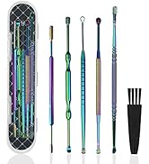6 Pcs Ear Wax Removal Kit,Professional Double-Headed Ear Pick Earwax Removal Tools,316L Stainless...