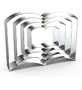 Open Book Cookie Cutter Set Assorted Sizes - 5 inch, 4 inch, 3 inch, 2 inch - 4 Piece - Stainelss...