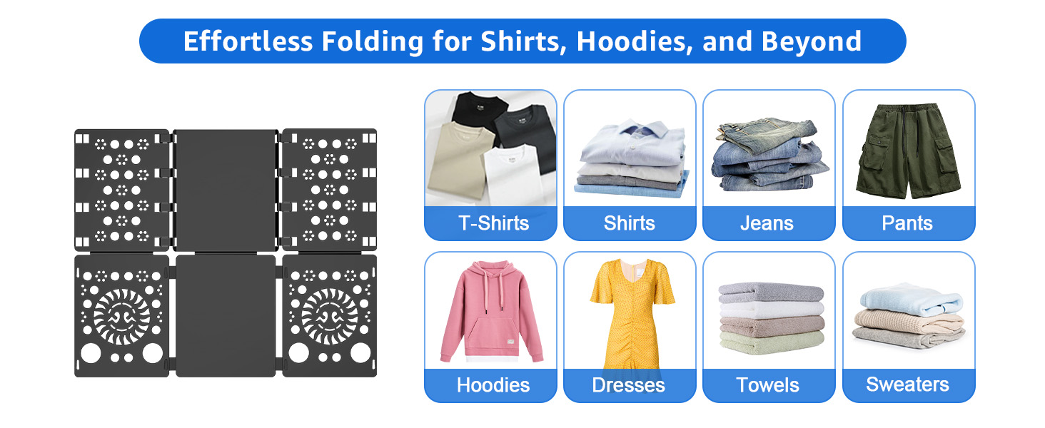 THE FOLDING BOARD IS PERFECT FOR VARIOUS CLOTHES