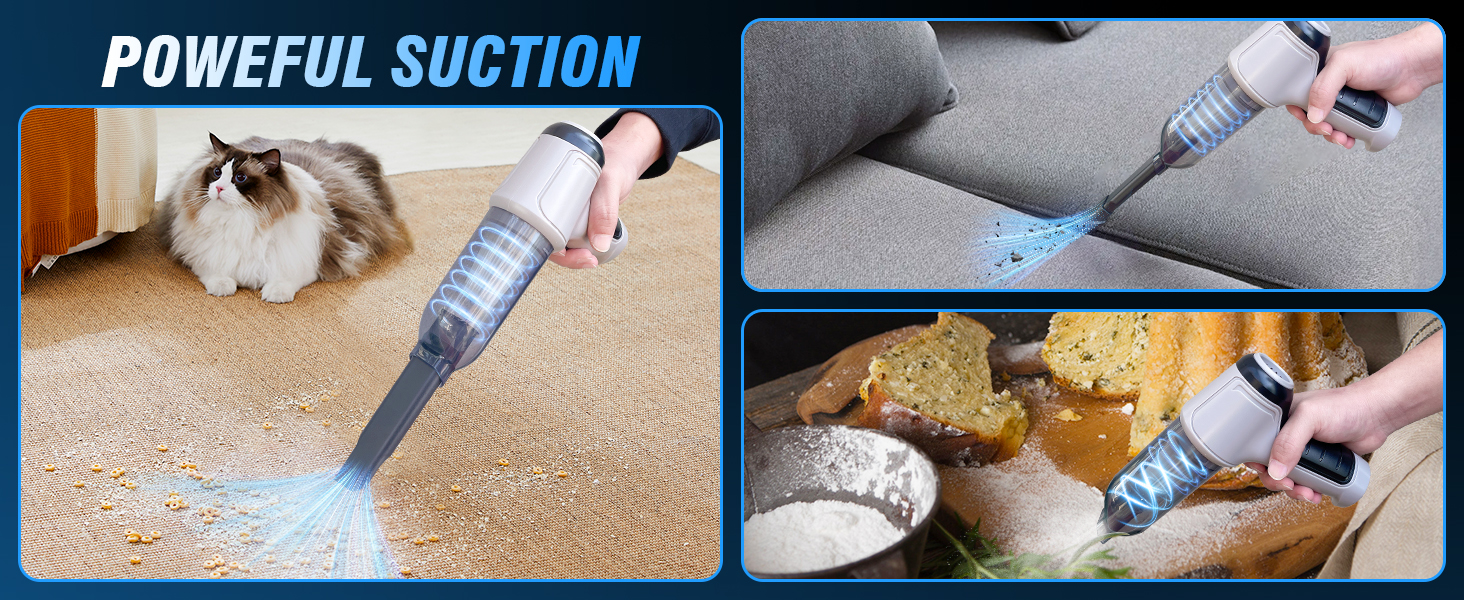 Car Vacuum Cleaner,Cordless 120W/15000PA Powerful Sutions Multi Functional Handheld Vacuum