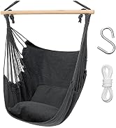 Garpans Hammock Chair with 2 Cushions Hanging Rope Swing Hammock Swing Chair Hanging Swing Chair ...