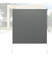OOTONAT Roller Shades for Patio 8' W x 6' H, Exterior Cordless Shades Roll Up Outdoor Blinds with...