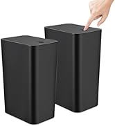 TrashAid 2 Pack Bathroom Trash Can with Lid, 2.6 Gallon / 10 Liter Small Garbage Can with Press T...
