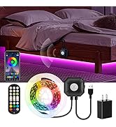 Motion Activated Under Bed Lights,9.8ft Motion Sensor LED Light Strip with Remote Control,5050 RG...