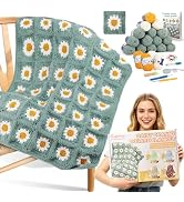 Coopay Crochet Kit for Beginners, Crochet Starter Kit for Blanket, Granny Squares Video Instructi...