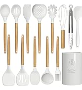 Silicone Cooking Utensils Set - 446°F Heat Resistant Silicone Kitchen Utensils for Cooking,Kitche...