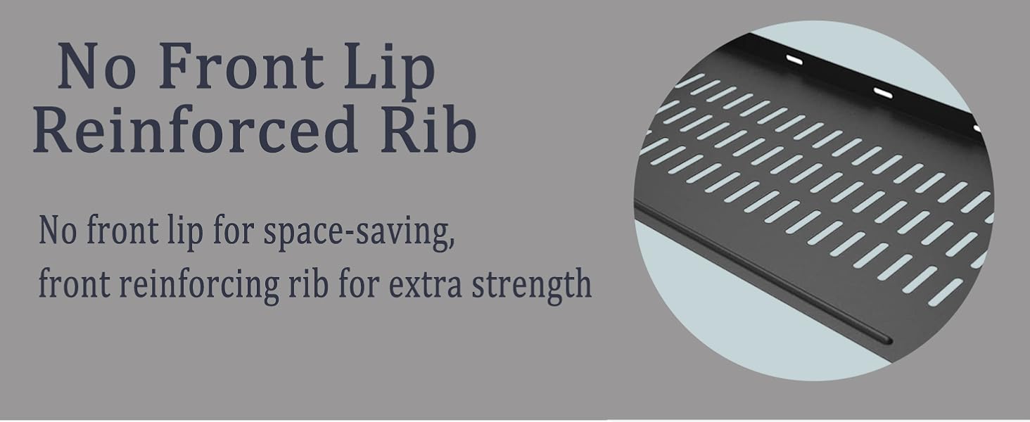 1U vented server rack shelf