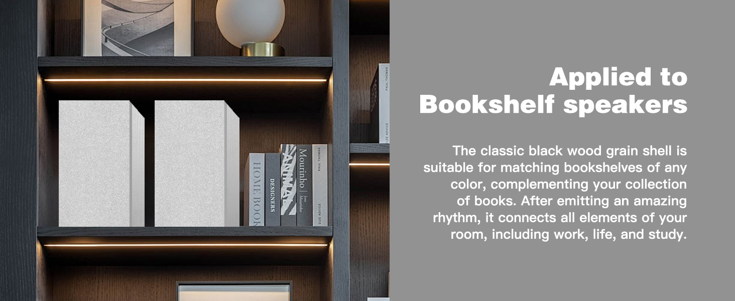 Bookshelf-mounted speakers