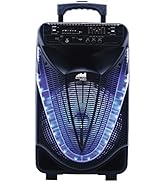 Naxa NDS-1233 12-Inch Bluetooth Portable Party System with Disco Light,Black