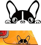 Arwrilt Boston Terrier Peeking Car Decal, Peeking Dog Vinyl Car Sticker, Universal Cute Dog Stick...