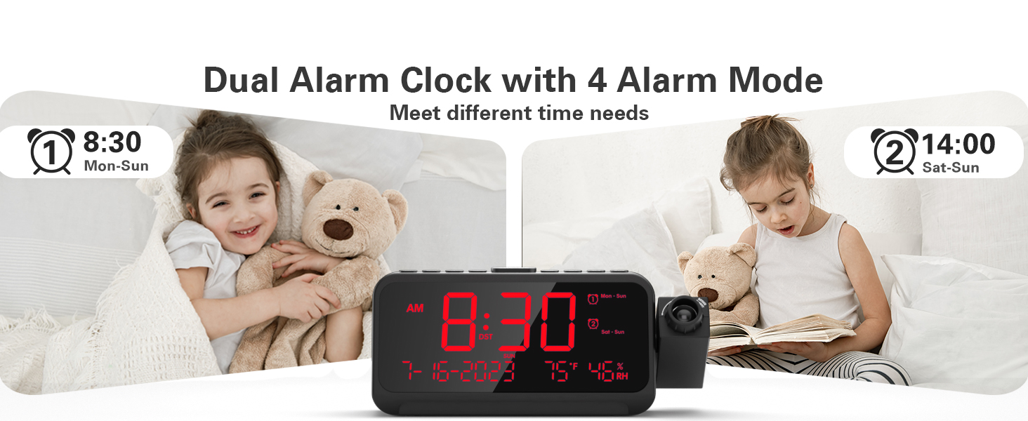 dual alarm clocks for bedrooms