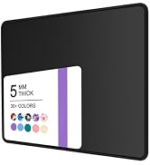 Niniubye Mouse Pad, 30% Thicker Black Computer Pad, Anti-Slip Rubber Mouse Mat with Stitched Edge...